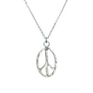 Peace sign necklace hippie accessories hippie jewelry for women bronze